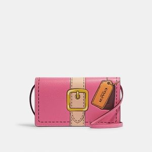 Coach Anna Foldover Clutch Crossbody With Trompe L'oeil Print NWT